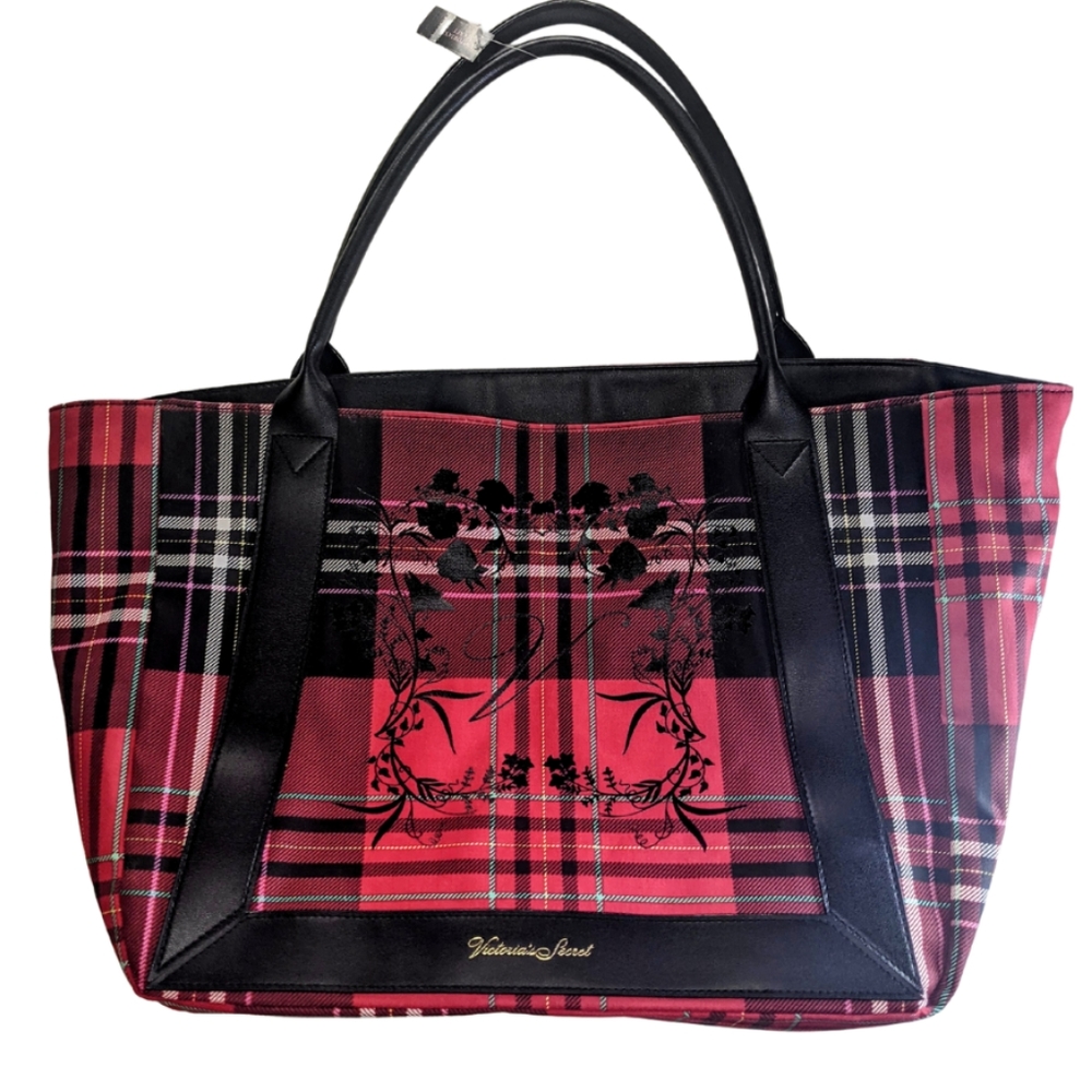 2020 Victoria's Secret Red Plaid Large Everyday Tote. NWT